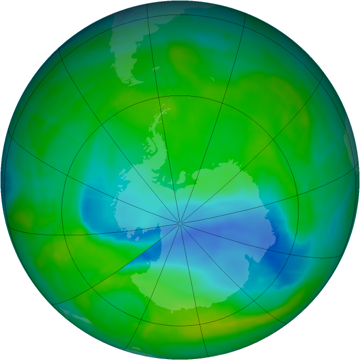 Antarctic ozone map for 10 December 2014